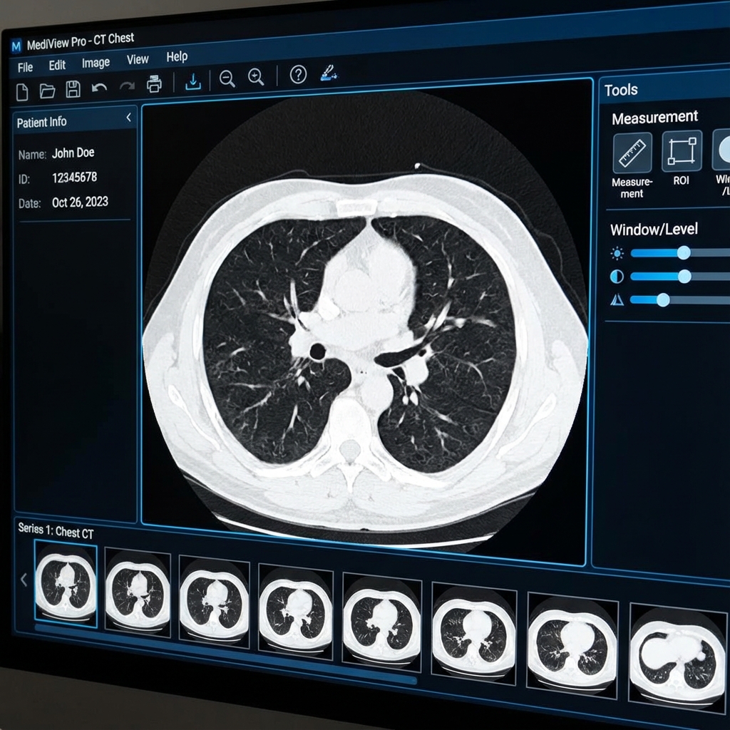 Interface de visualizador DICOM